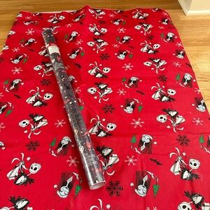 Tim Burton's Nightmare Before Christmas Vinyl Tablecloth & NWT Gift Wrap Roll